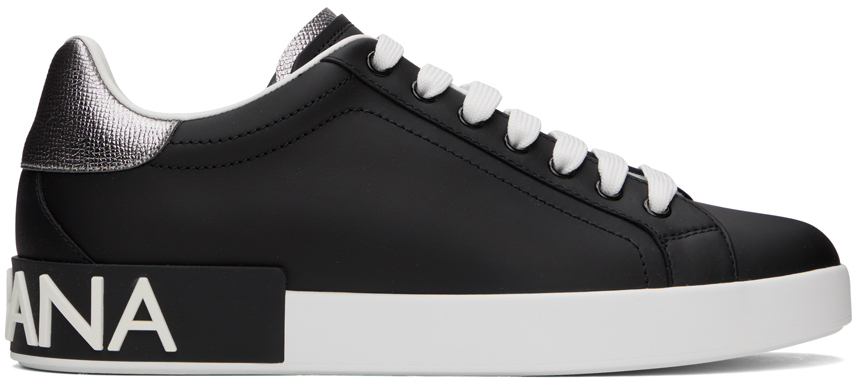 Black Nappa Calfskin Portofino Sneakers