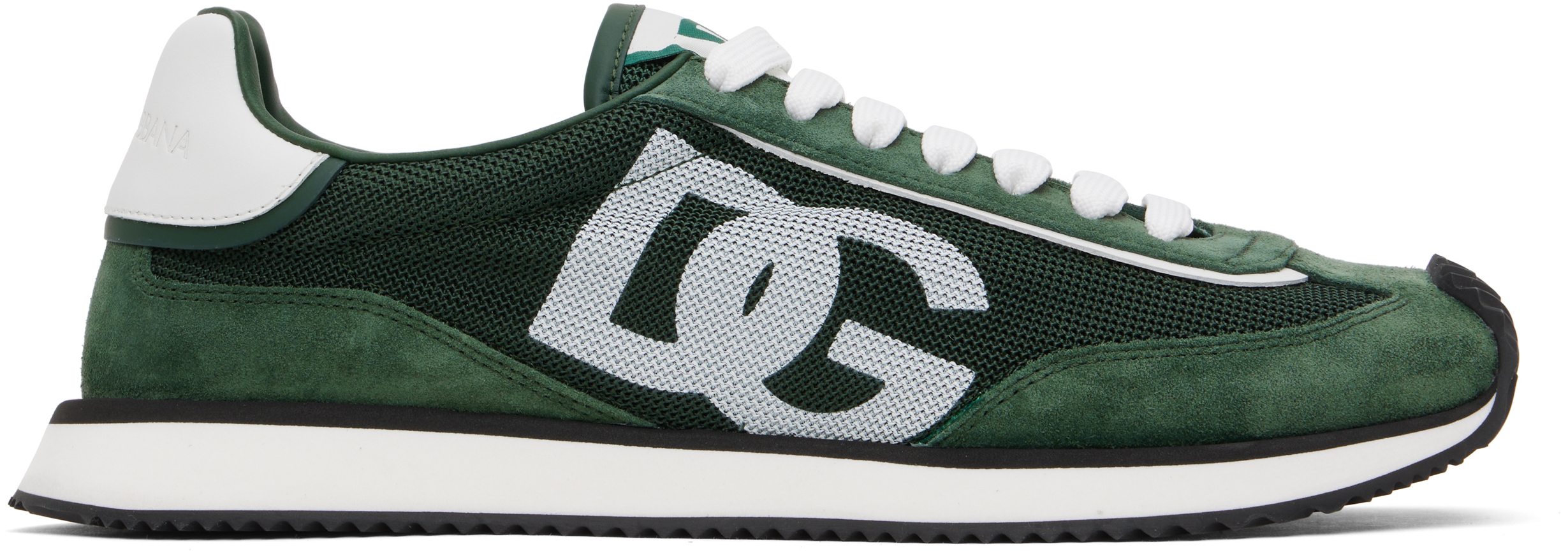 Dolce & Gabbana Multicolor Suede And Mesh Dg Aria Sneakers In Green