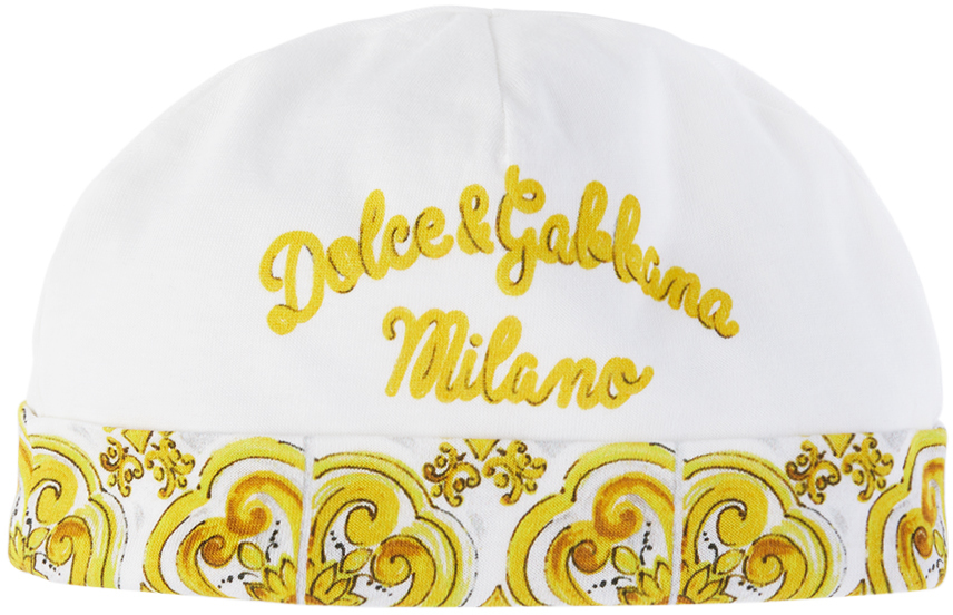 Dolce & Gabbana Baby White & Yellow Majolica-print Three-piece Set In H03tn