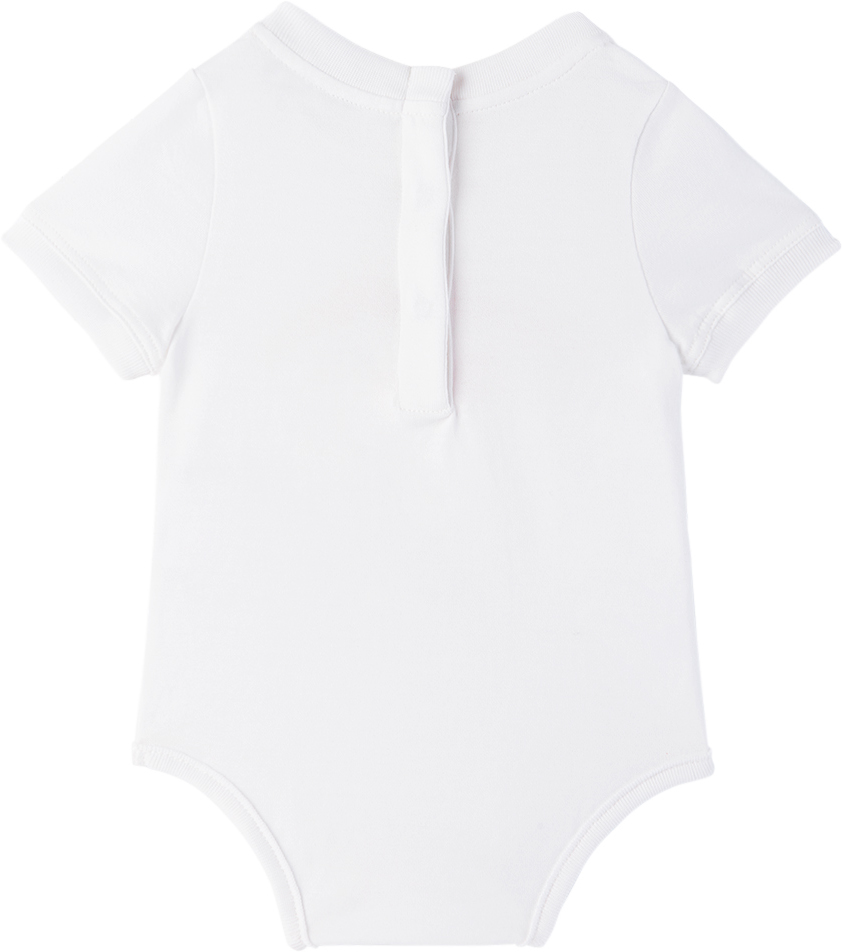 Dolce & Gabbana Baby White Printed Logo Bodysuit In W0800 Bianco Ottico