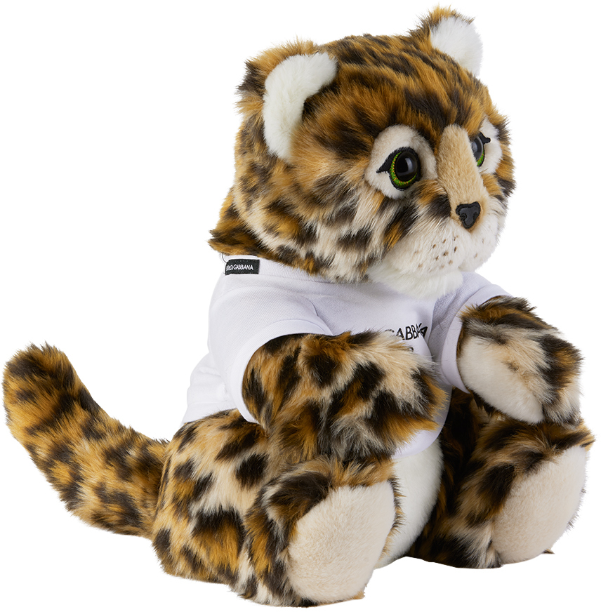 Dolce & Gabbana Kids Tan & Beige Faux Fur Leopard Plush Toy In S9000 Variante Abbin