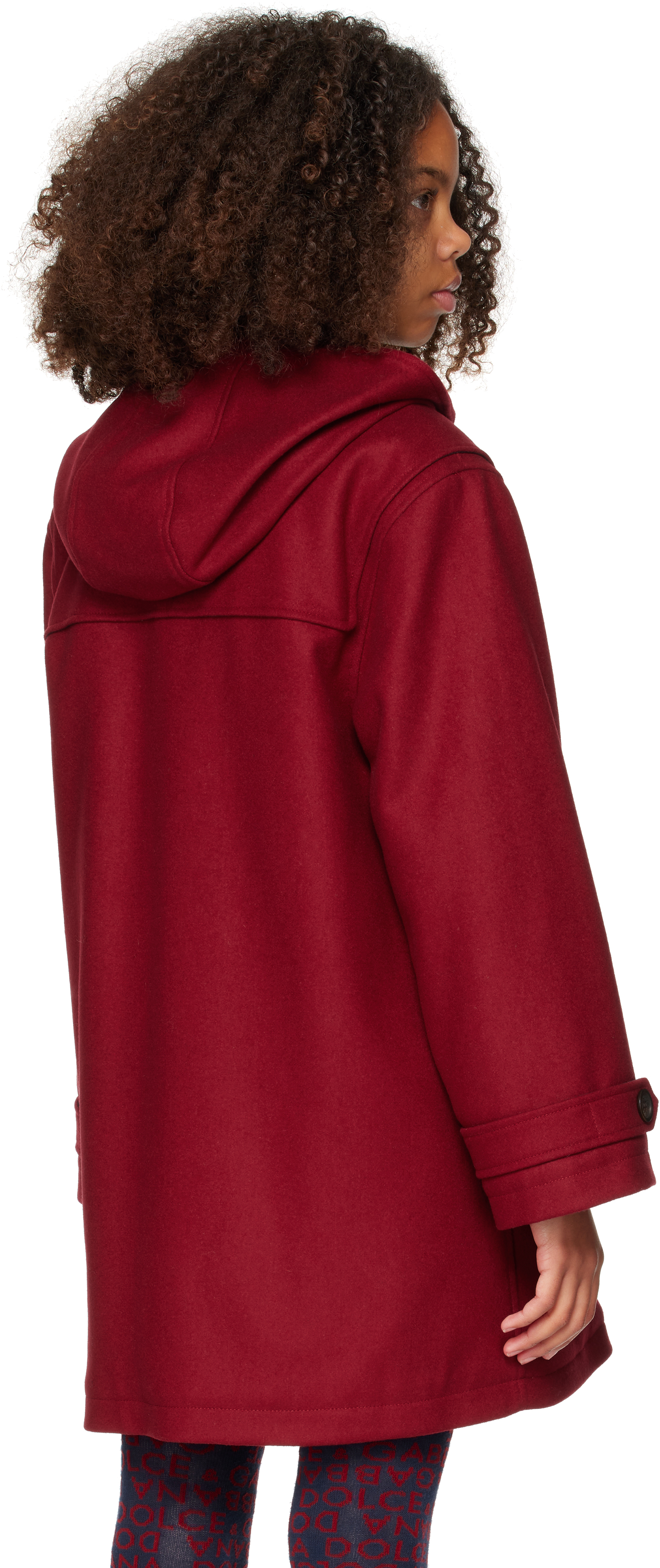 Dolce & Gabbana Kids Burgundy Wool Duffle Coat In R5232 Bordeaux