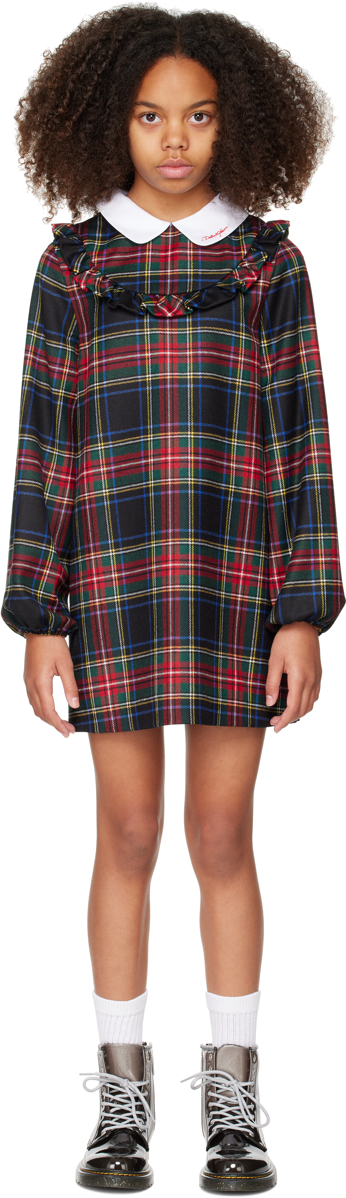 Dolce & Gabbana Kids Multicolor Wool-blend Tartan Dress In S8100 Quadri-check-t