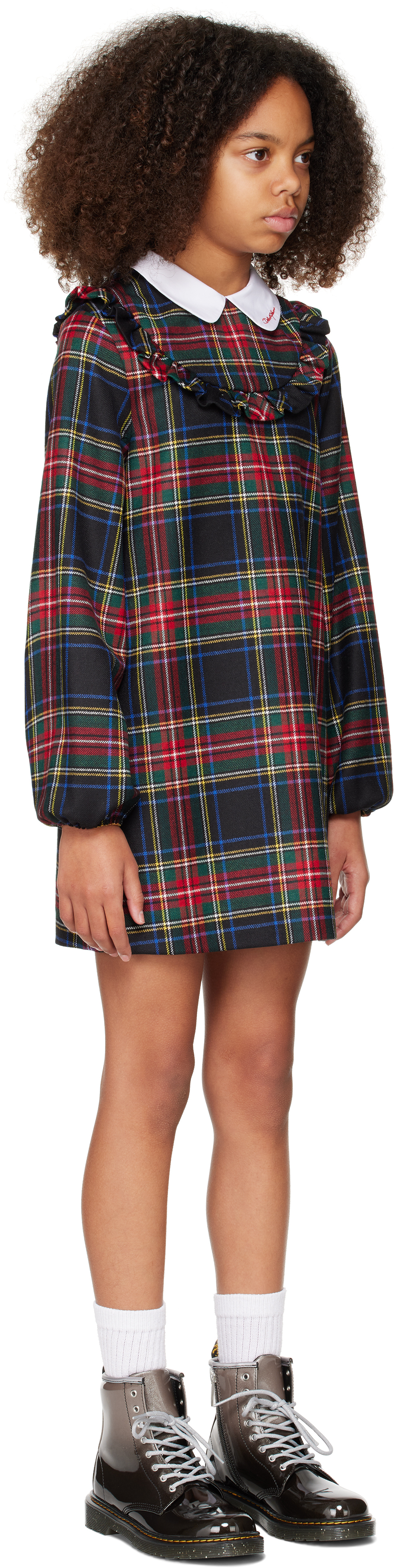 Dolce & Gabbana Kids Multicolor Wool-blend Tartan Dress In S8100 Quadri-check-t