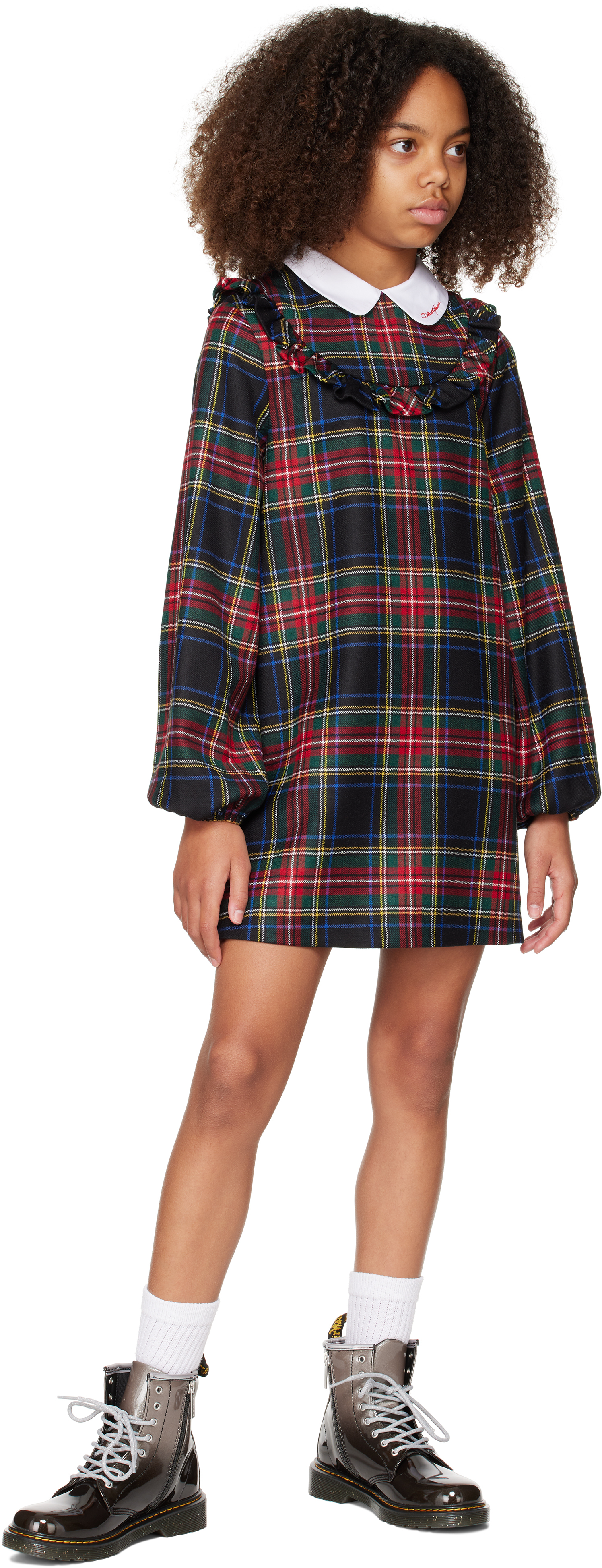 Dolce & Gabbana Kids Multicolor Wool-blend Tartan Dress In S8100 Quadri-check-t