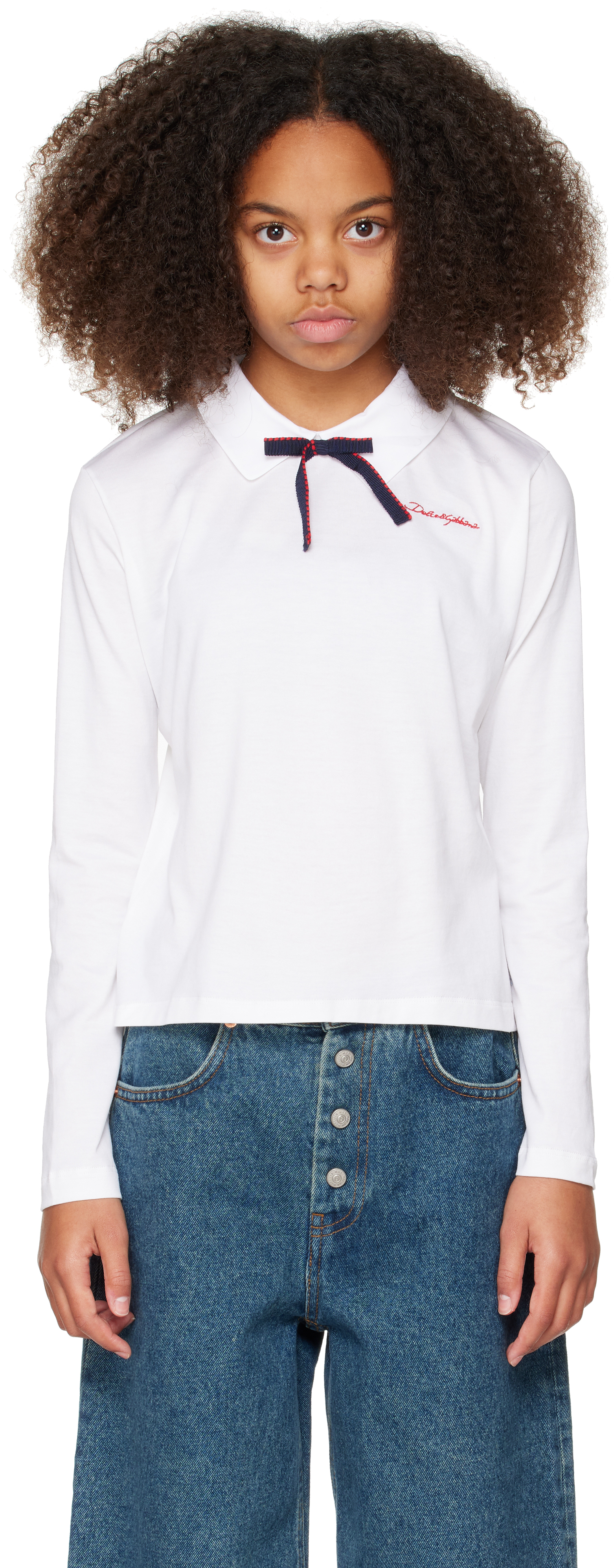 Dolce & Gabbana Kids White Jersey Logo T-shirt In W0800 Bianco Ottico