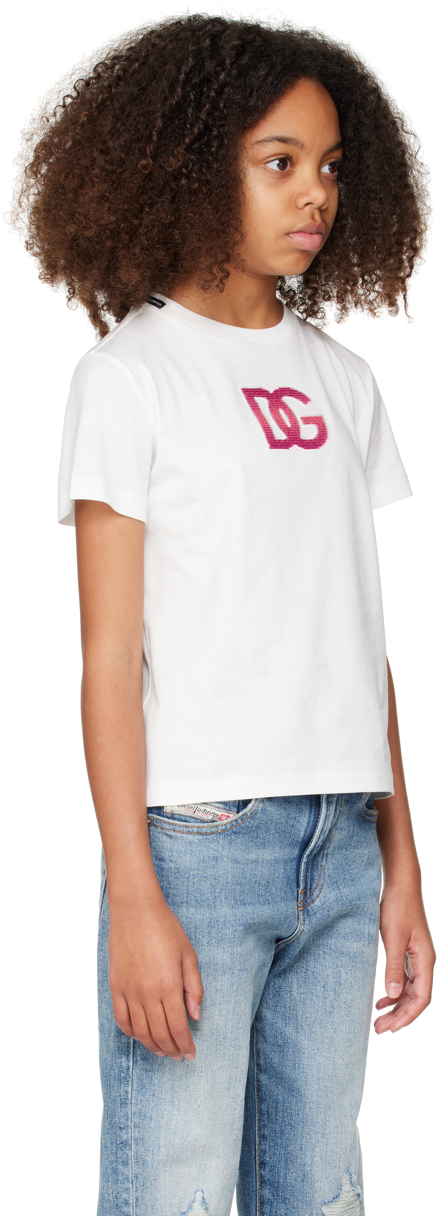 Dolce & Gabbana Kids White Jersey Dg Logo T-shirt In W0111 White