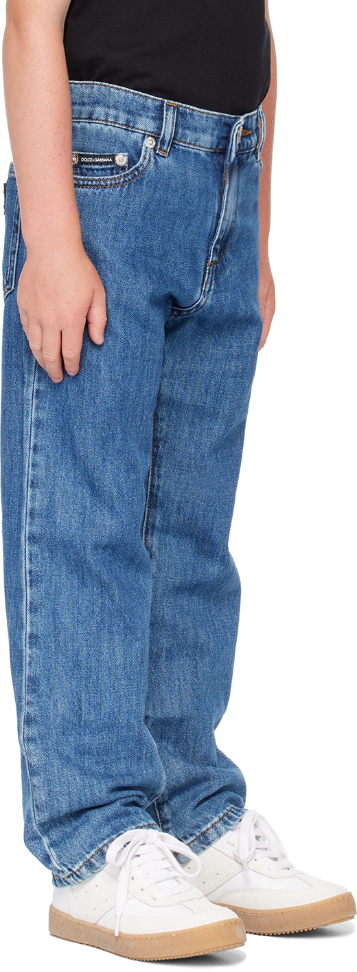 Dolce & Gabbana Kids Blue Five-pocket Jeans In B0013