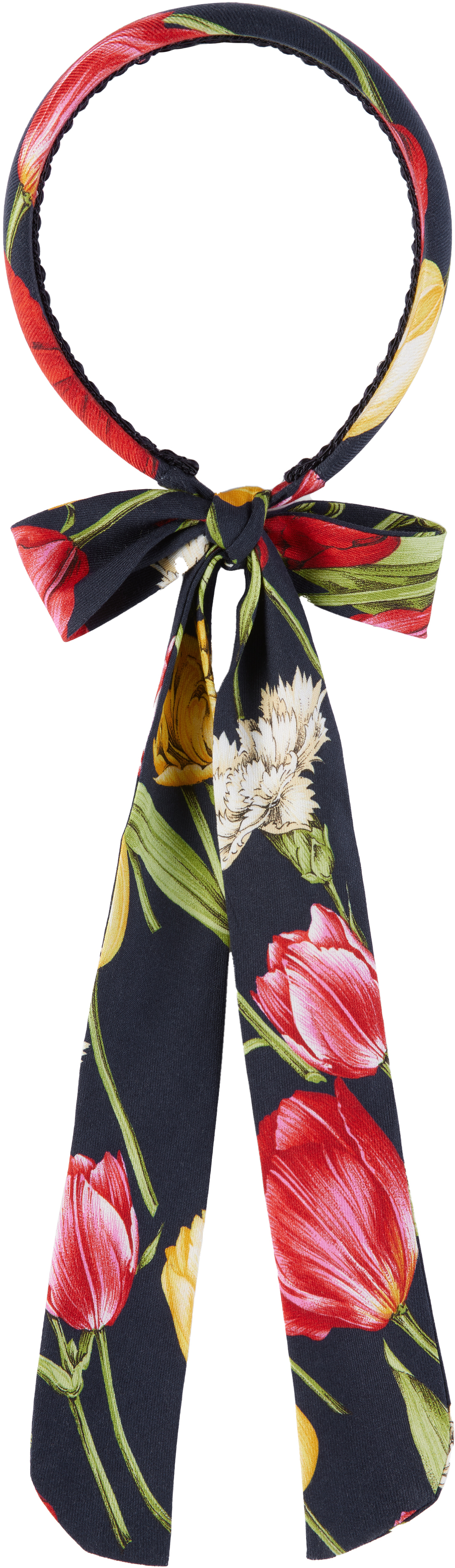 Dolce & Gabbana Viyella Bow-detail Floral-print Headband In Hb5dr Tulipani Fdo.b