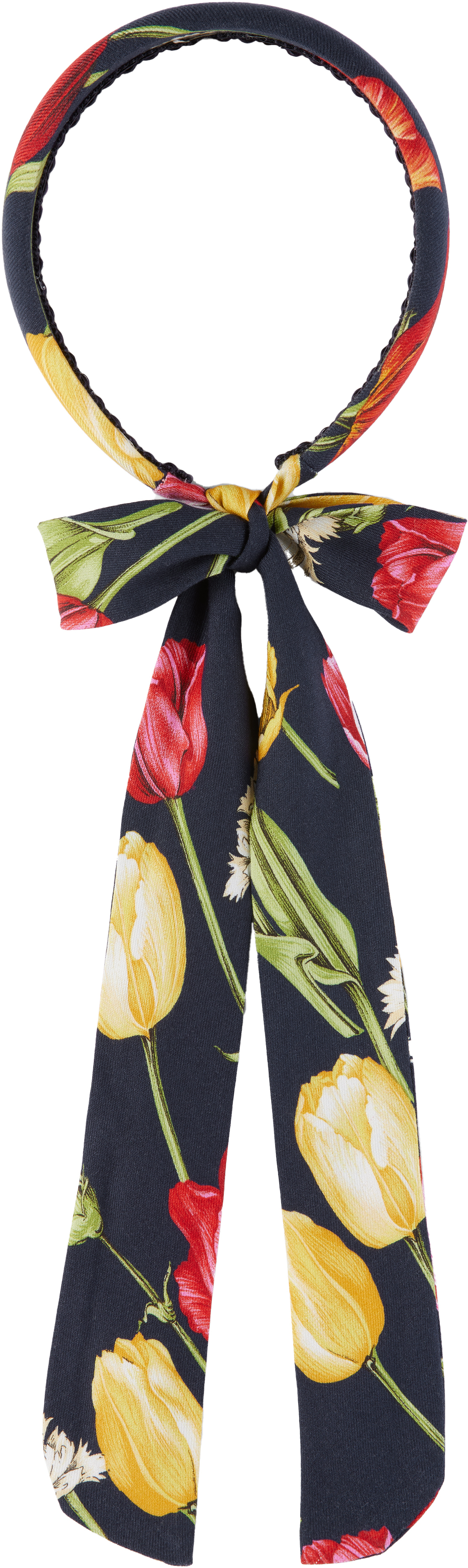 Dolce & Gabbana Viyella Bow-detail Floral-print Headband In Hb5dr Tulipani Fdo.b