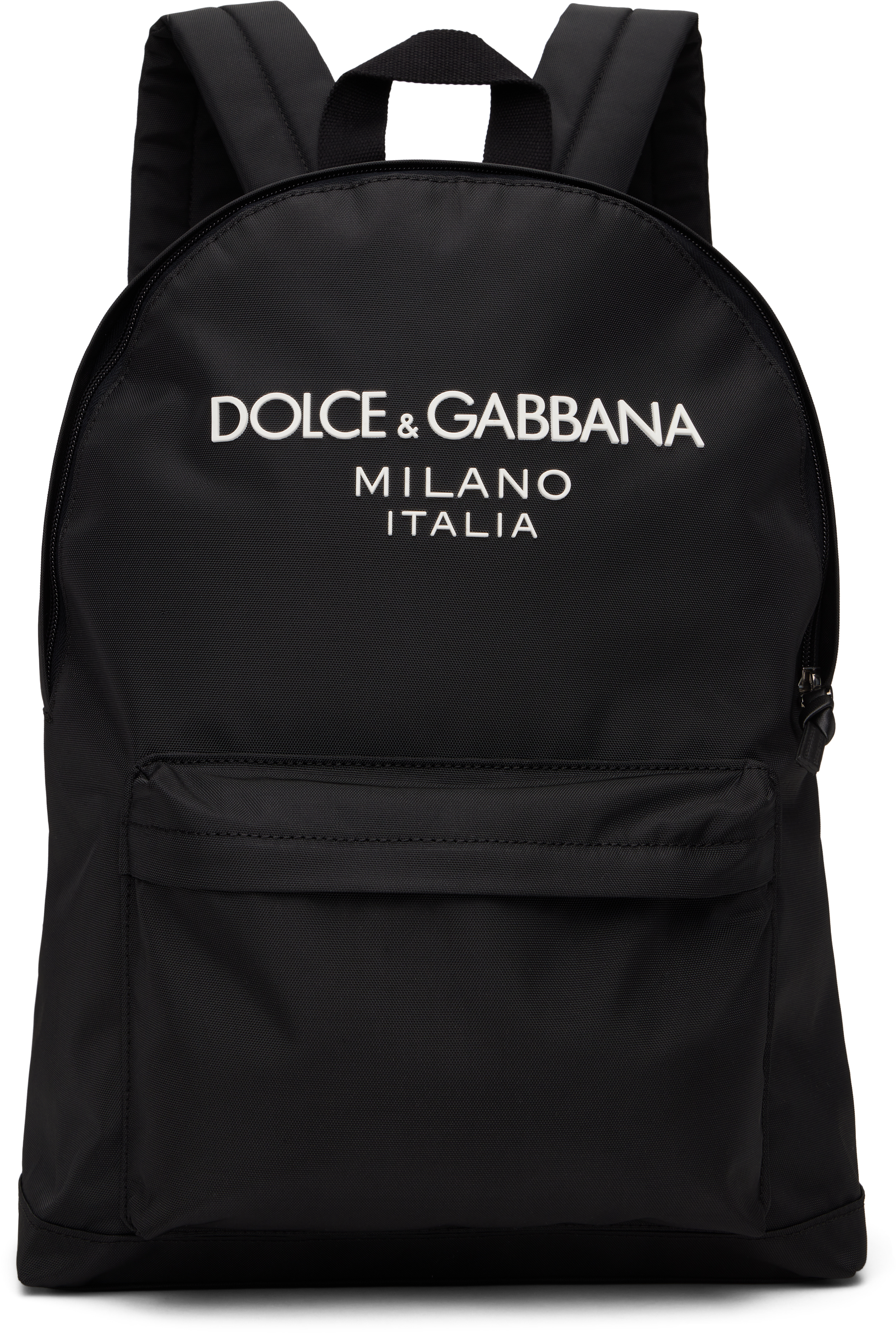 Dolce & Gabbana Kids Black Logo Backpack In 80999 Nero