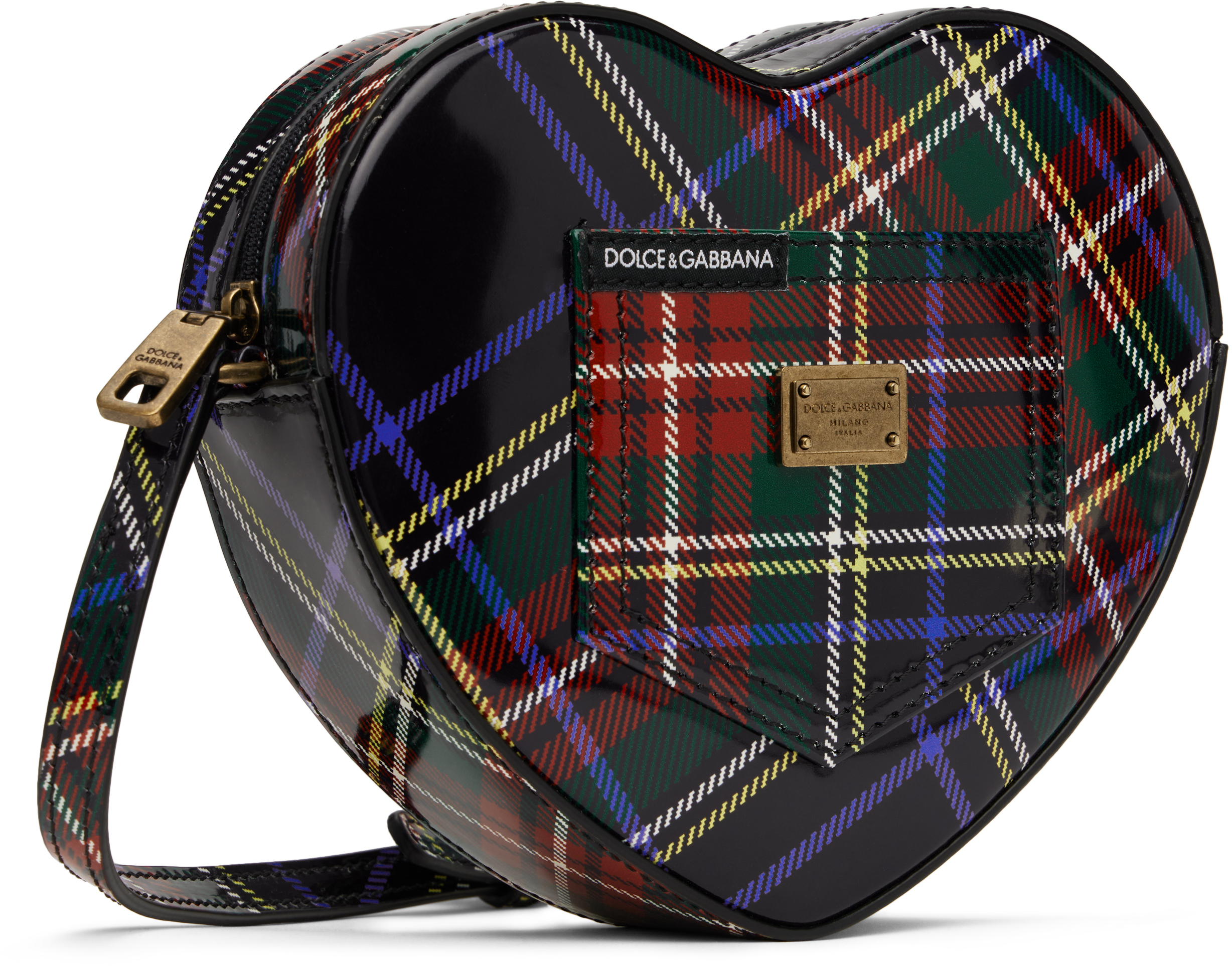 Dolce & Gabbana Kids Multicolor Dg Heart Bag In Hb5dp Tartan Fdo Blu