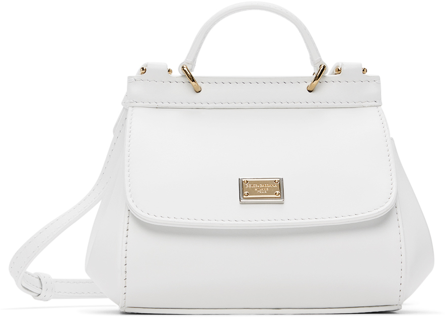 Dolce & Gabbana Kids White Mini Sicily Bag In 80001