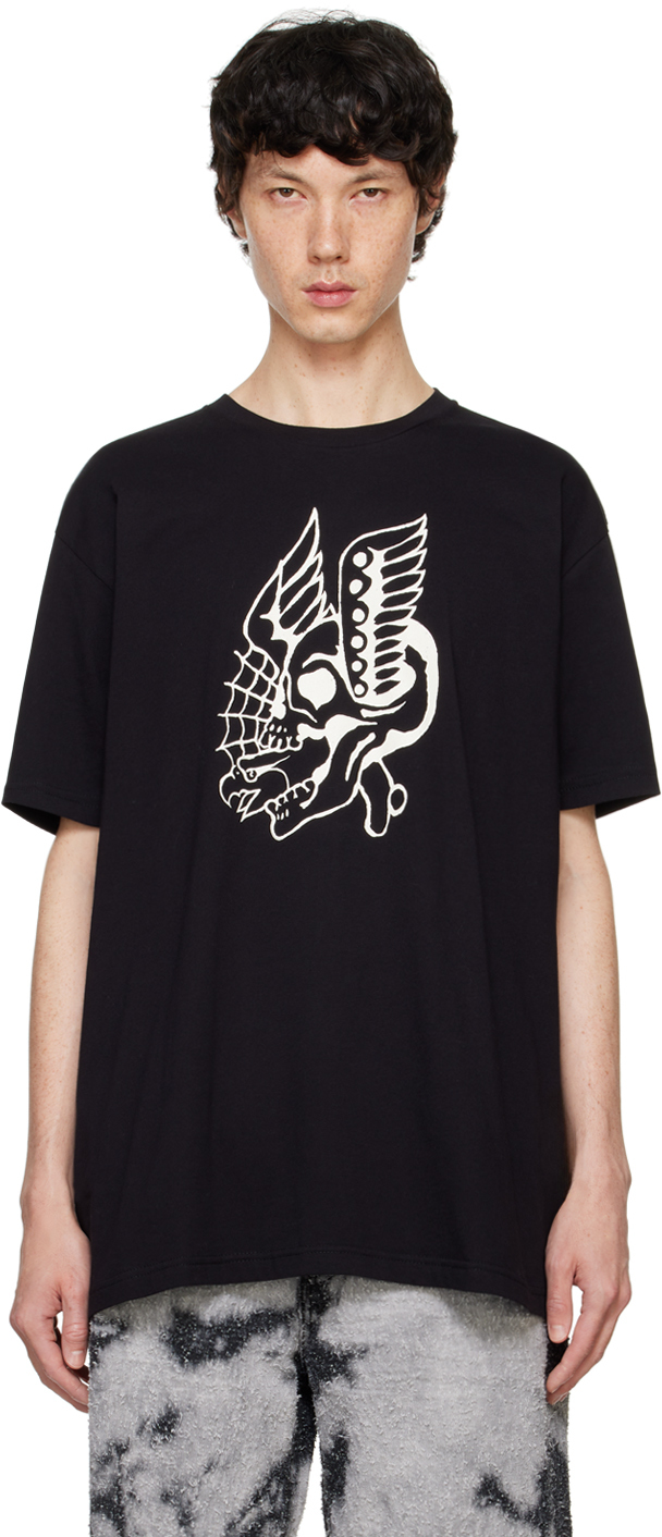 Black Freddie Winged Skull T-shirt