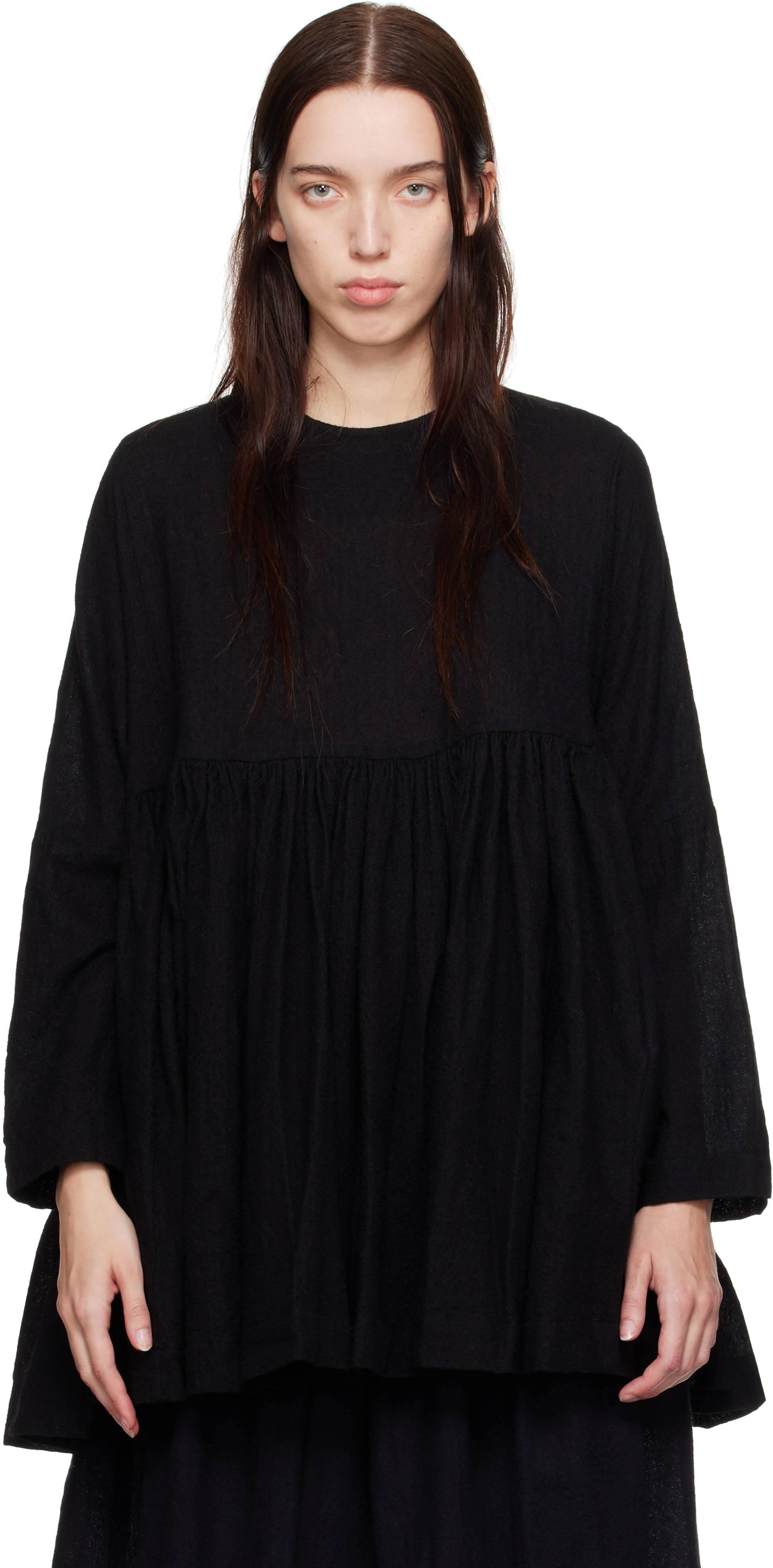 Shop Casey Casey Black Pyj Rouch Blouse