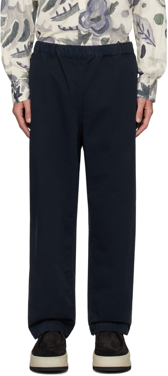 Shop Casey Casey Navy Fabi Trousers In Night