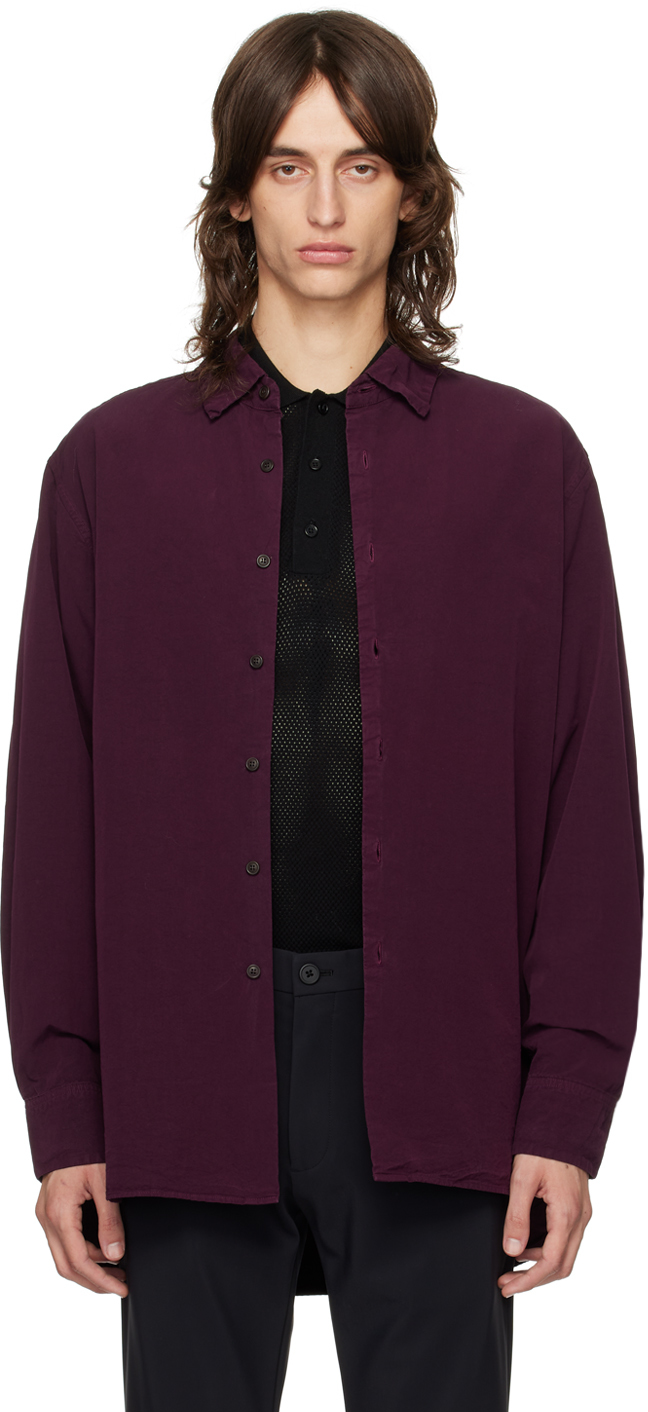 Shop Casey Casey Purple Big Raccourcie Shirt In Blackberry