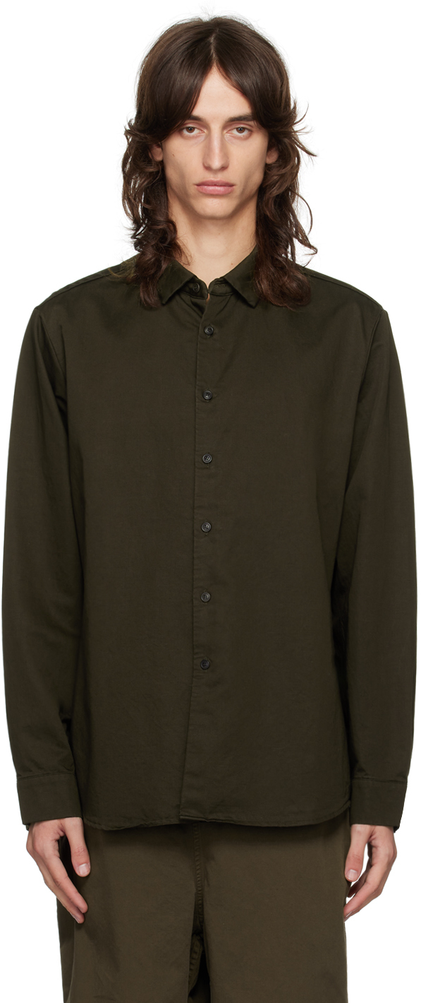 Shop Casey Casey Khaki Nakayama Shirt In Dark Khaki