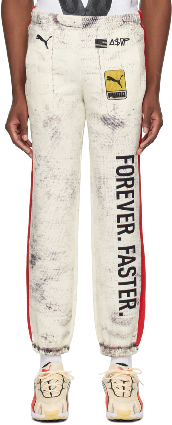 Shop Puma Off-white A$ap Rocky Edition Sweatpants In Warm White