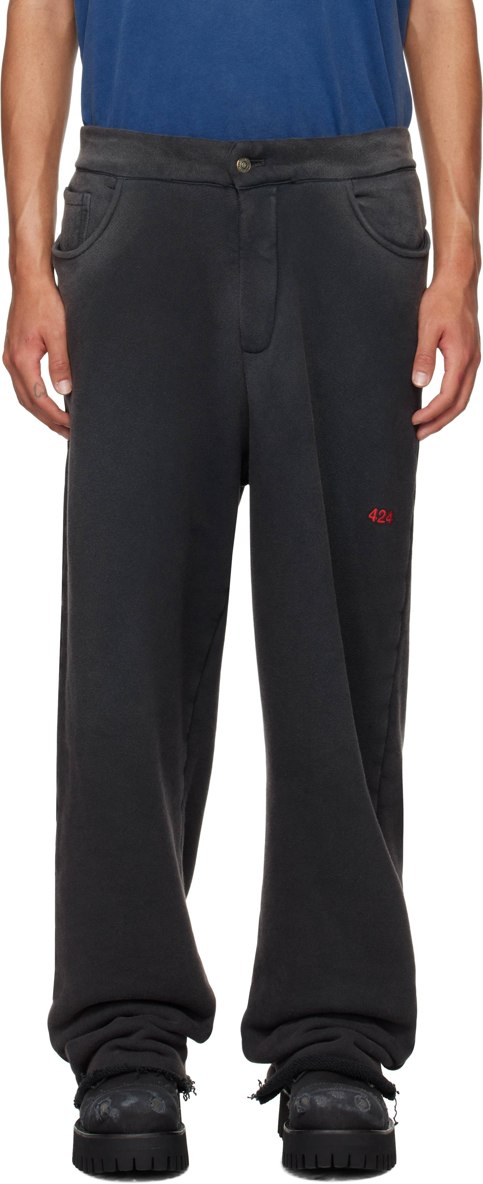 Shop 424 Black Big Daddy Sweatpants