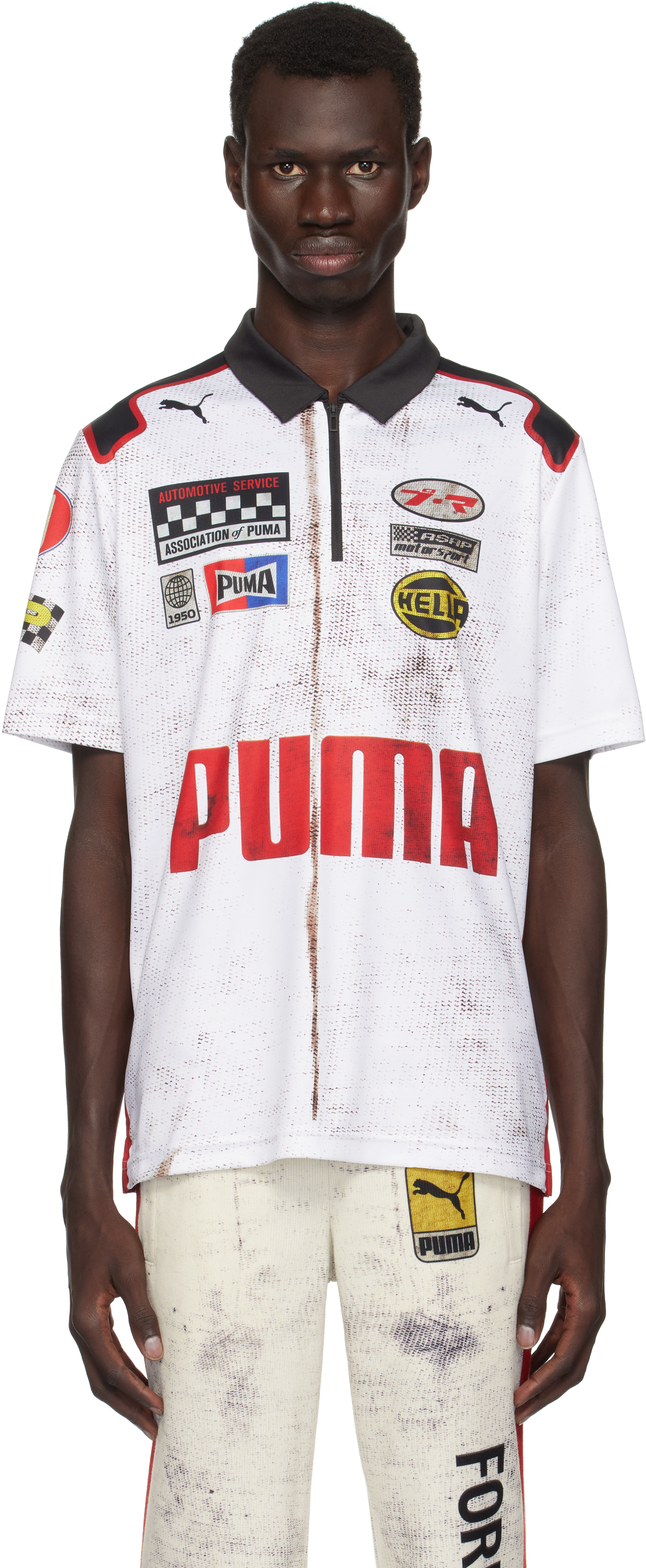 Shop Puma White A$ap Rocky Edition Team Zip Polo In  White