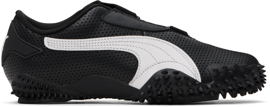 Shop Puma Black & White Mostro Perf Sneakers In  Black- Whit