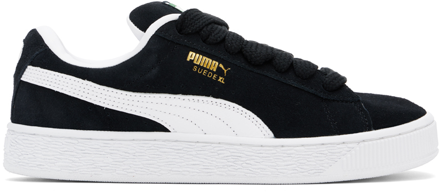 Shop Puma Black Suede Xl Sneakers In  Black- Whit