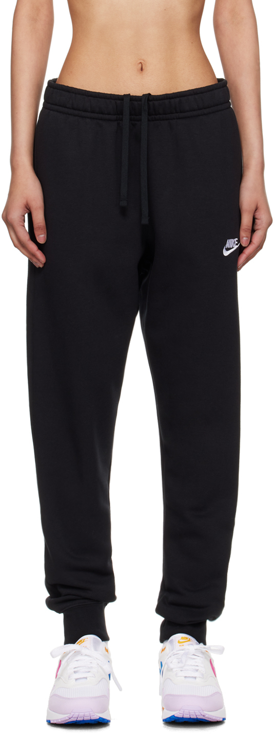 Shop Nike Black Sportswear Club Sweatpants In Black/black/white