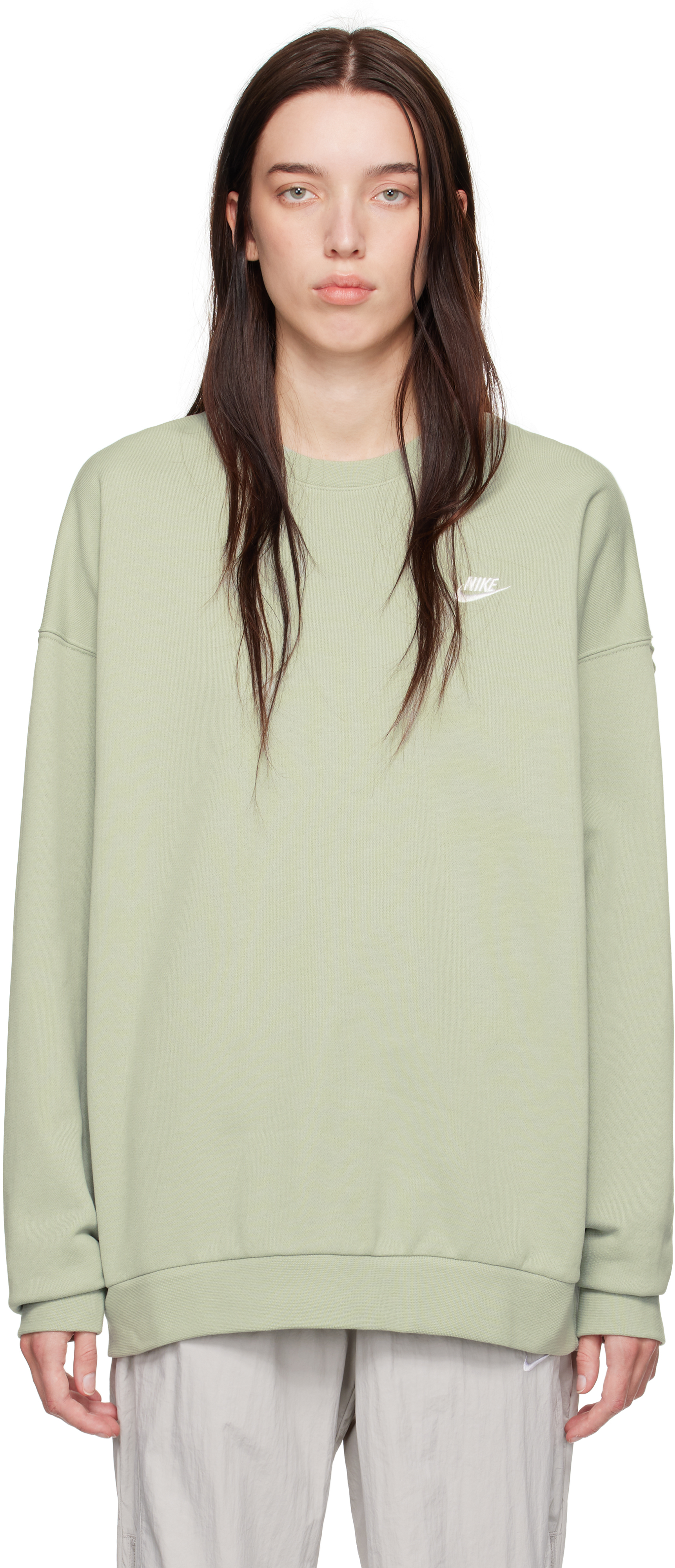 Green Oversized French Terry Crewneck Sweatshirt