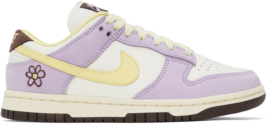 Purple & White Dunk Low Premium Sneakers