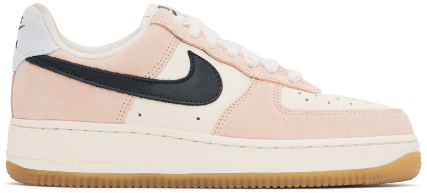 Nike White & Pink Air Force 1 '07 Sneakers In Arctic Orange/off No