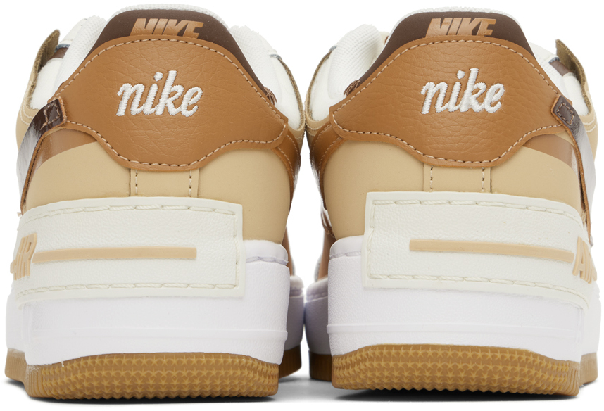 Nike White & Brown Air Force 1 Shadow Sneakers In Sail/cacao Wow-flax