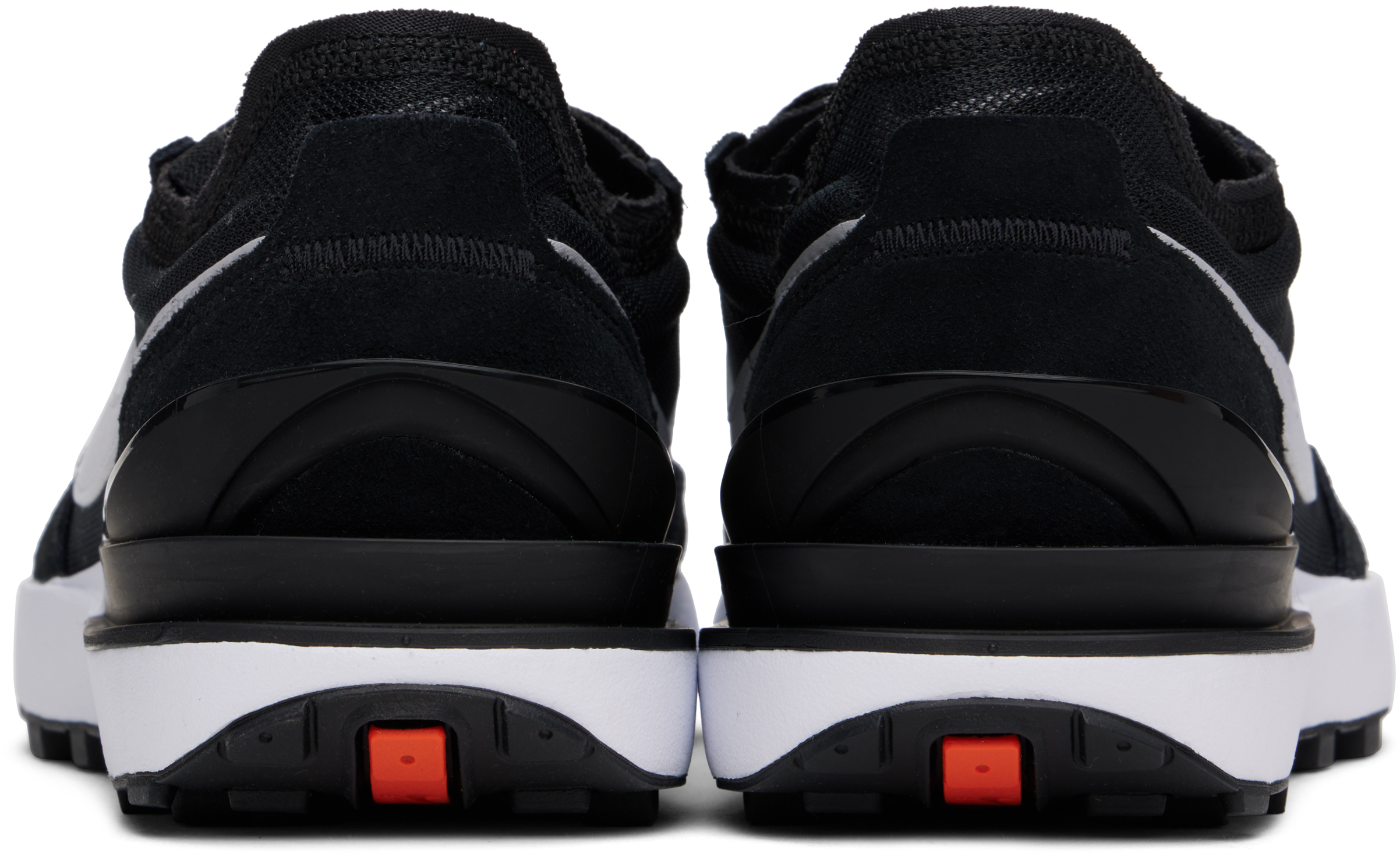 Nike Waffle One Suede And Leather-trimmed Mesh Sneakers In Black/white-orange