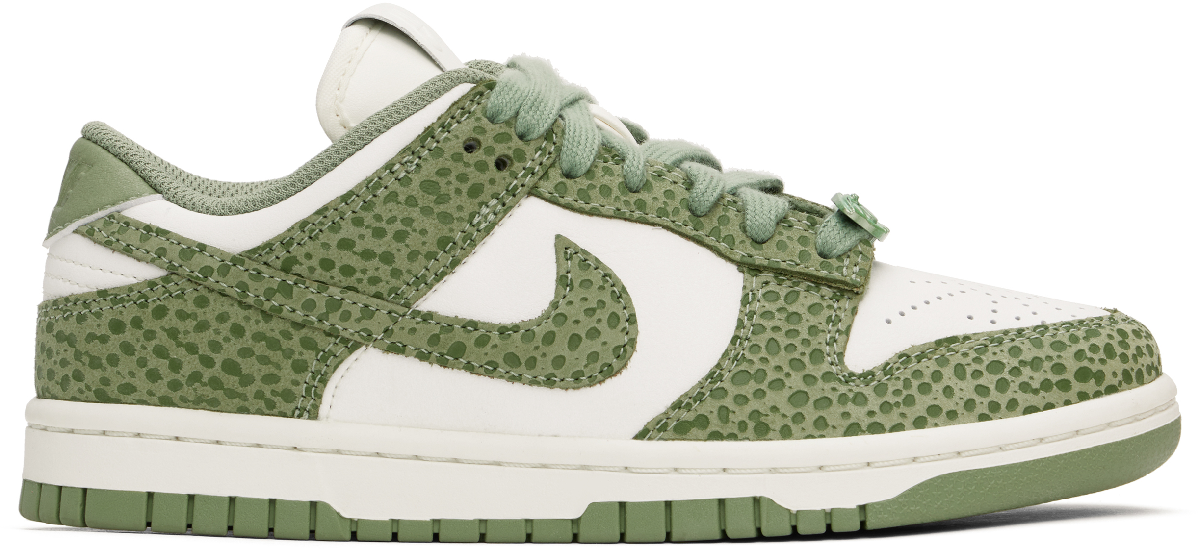 White & Green Dunk Low Premium Sneakers