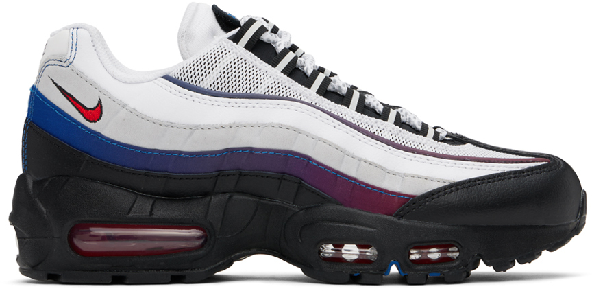 Nike White Air Max 95 Prm Sneakers In White/university Red