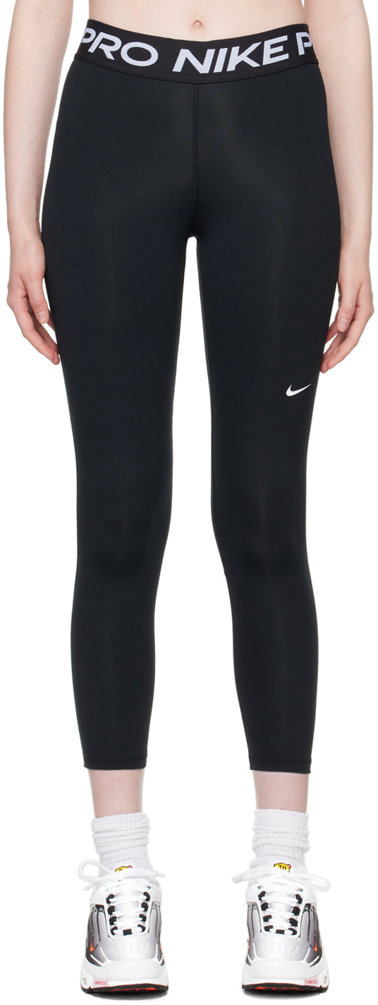 Shop Nike Black Printed Leggings In Black/white