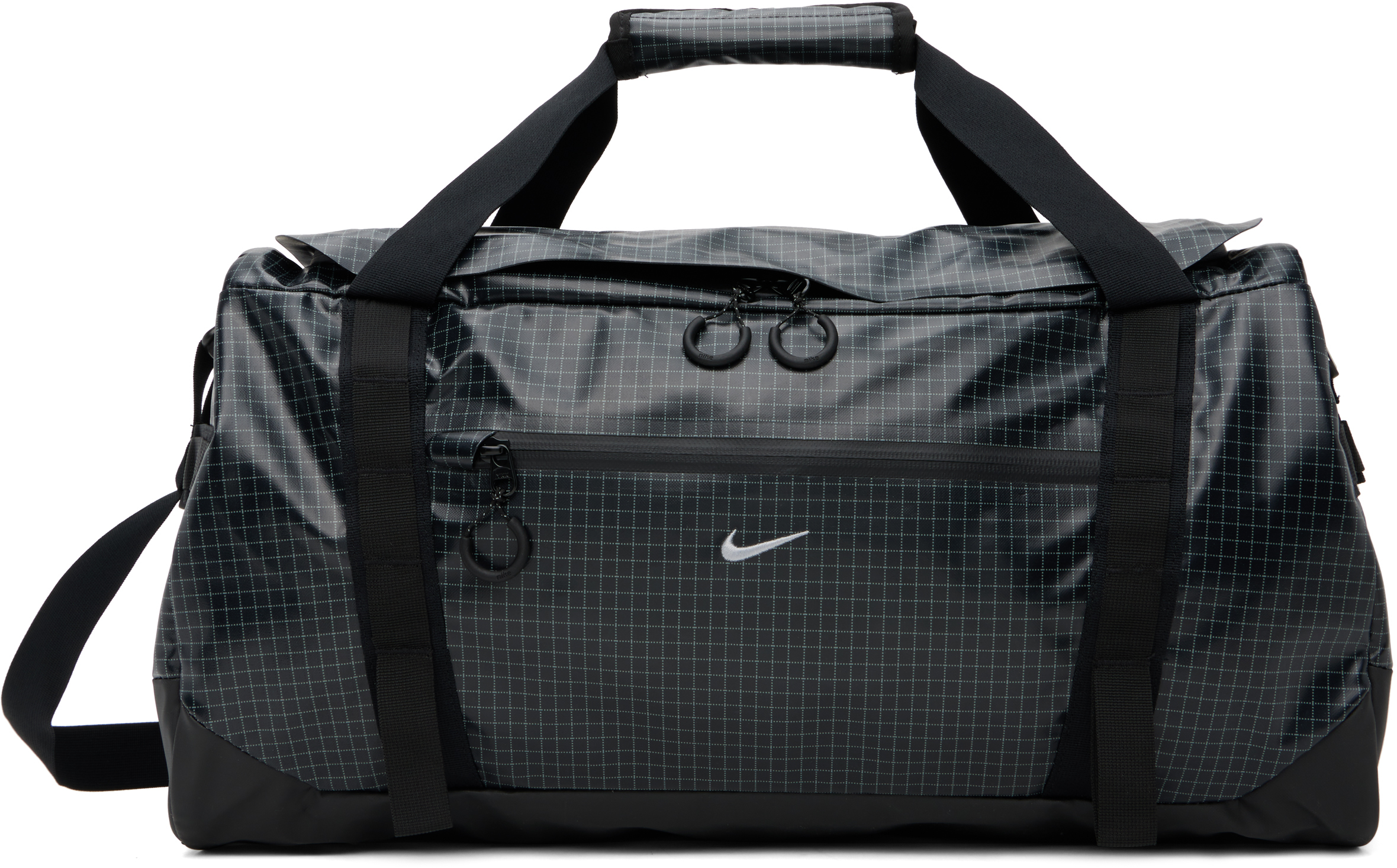 Shop Nike Black Hike Duffle Bag In Black/black/lt Smoke