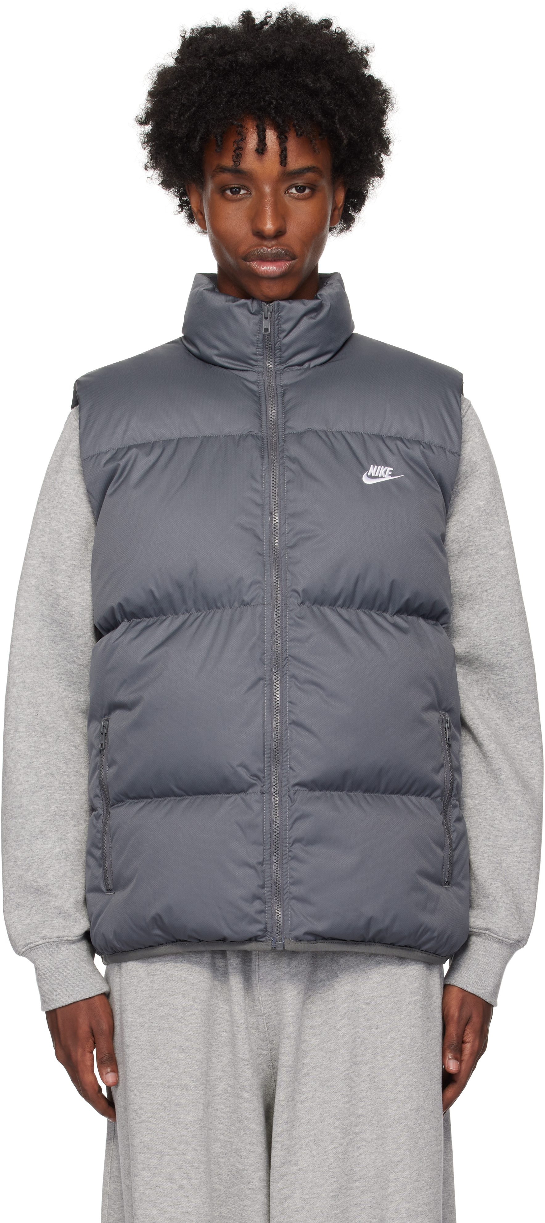 Gray Sportswear Club Puffer Vest