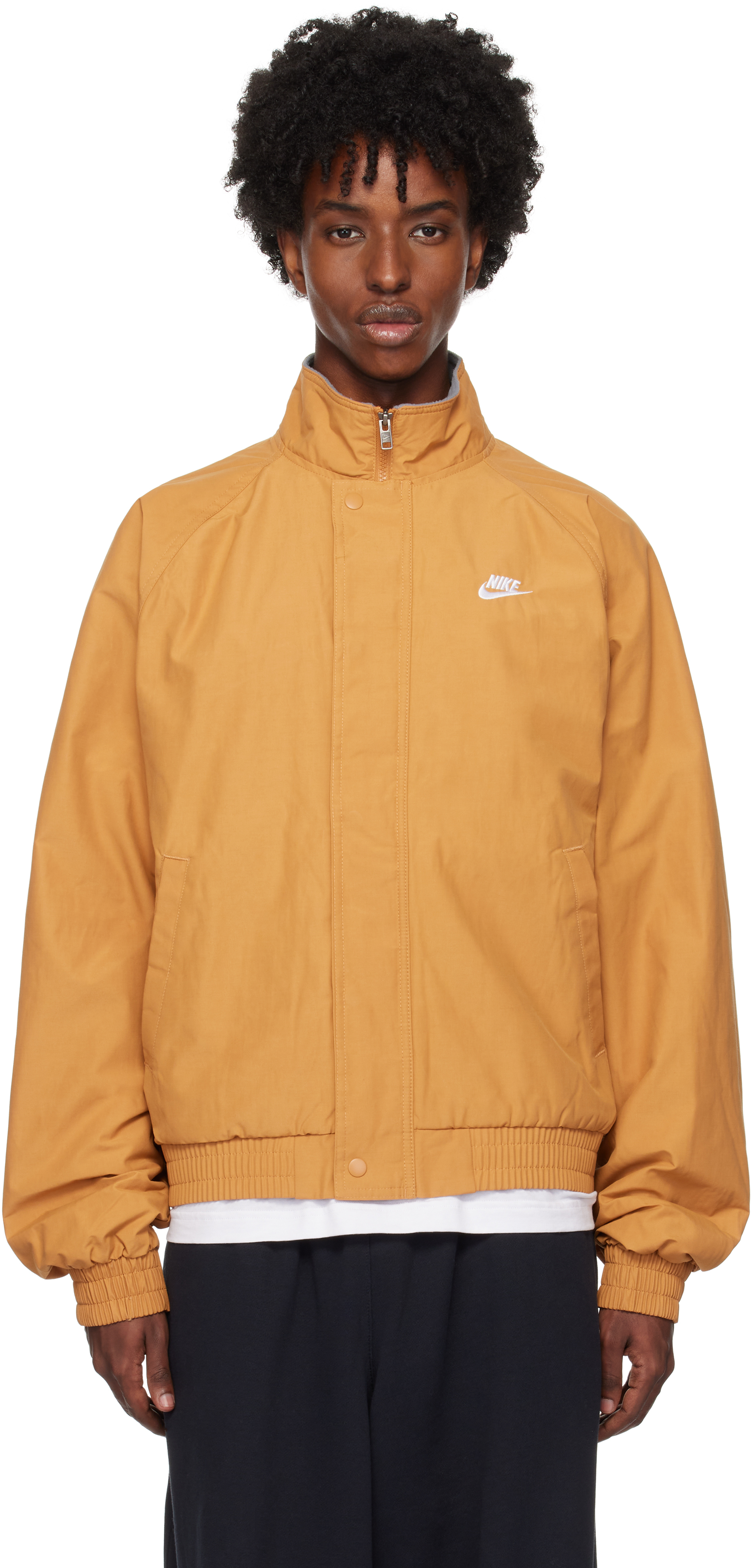 Nike Brown Club Futura Jacket In Flax/white