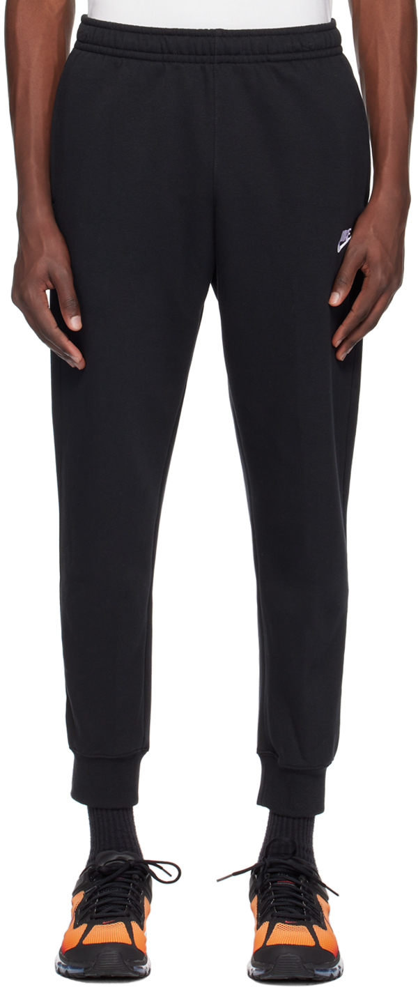 Nike Black Embroidered Sweatpants In Black/black/white