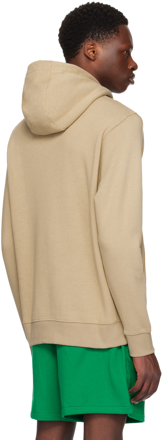 Nike Khaki Embroidered Hoodie In Khaki/khaki/white