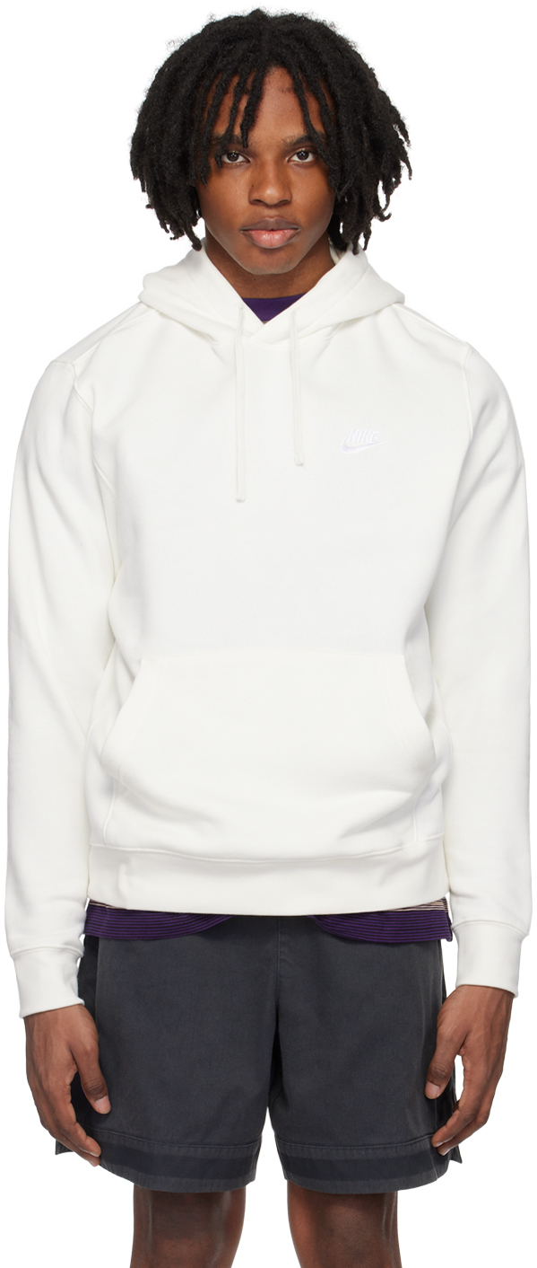 White Embroidered Hoodie