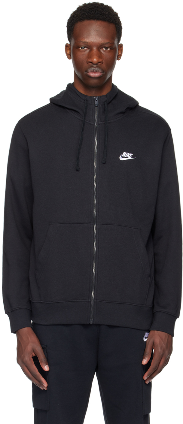 Black nike zip hoodie best sale