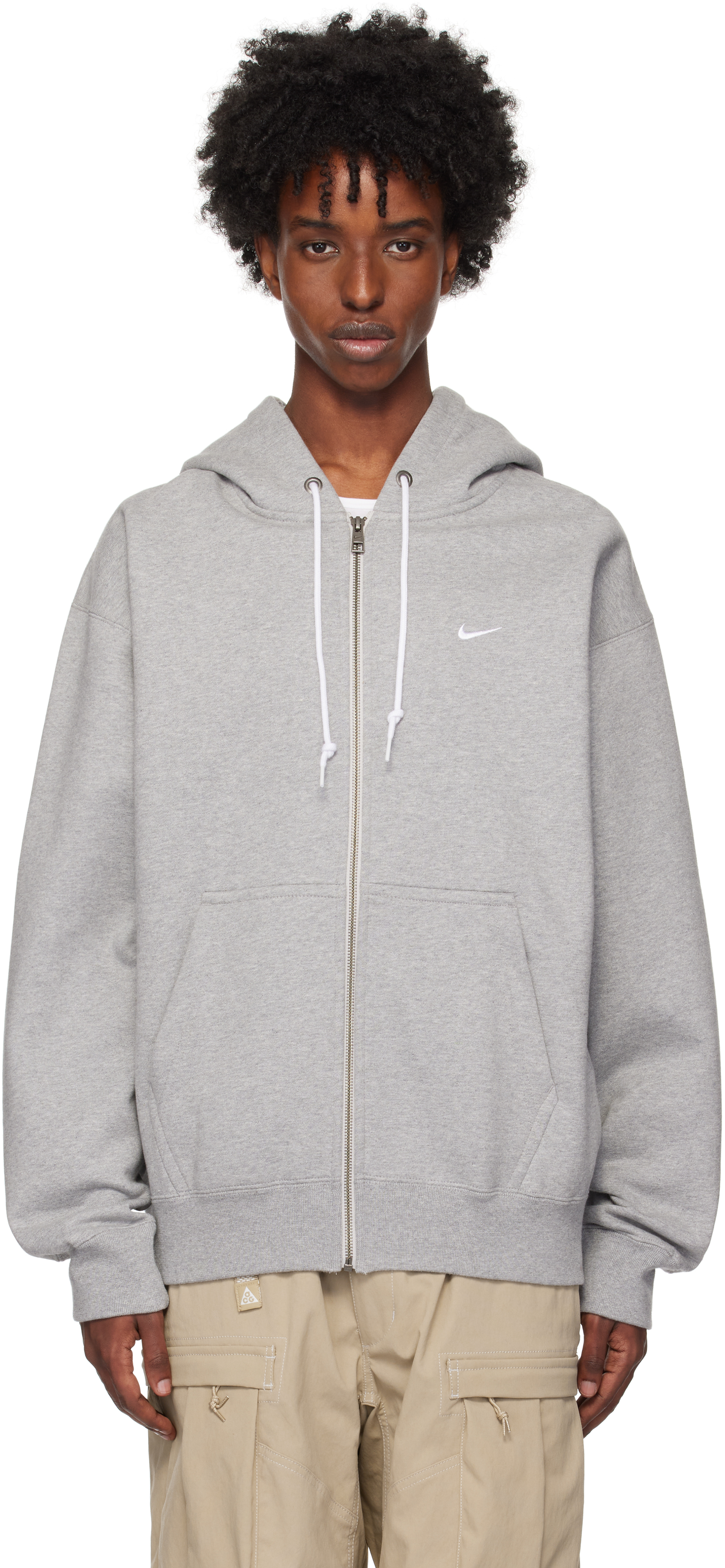 Gray Solo Swoosh Hoodie