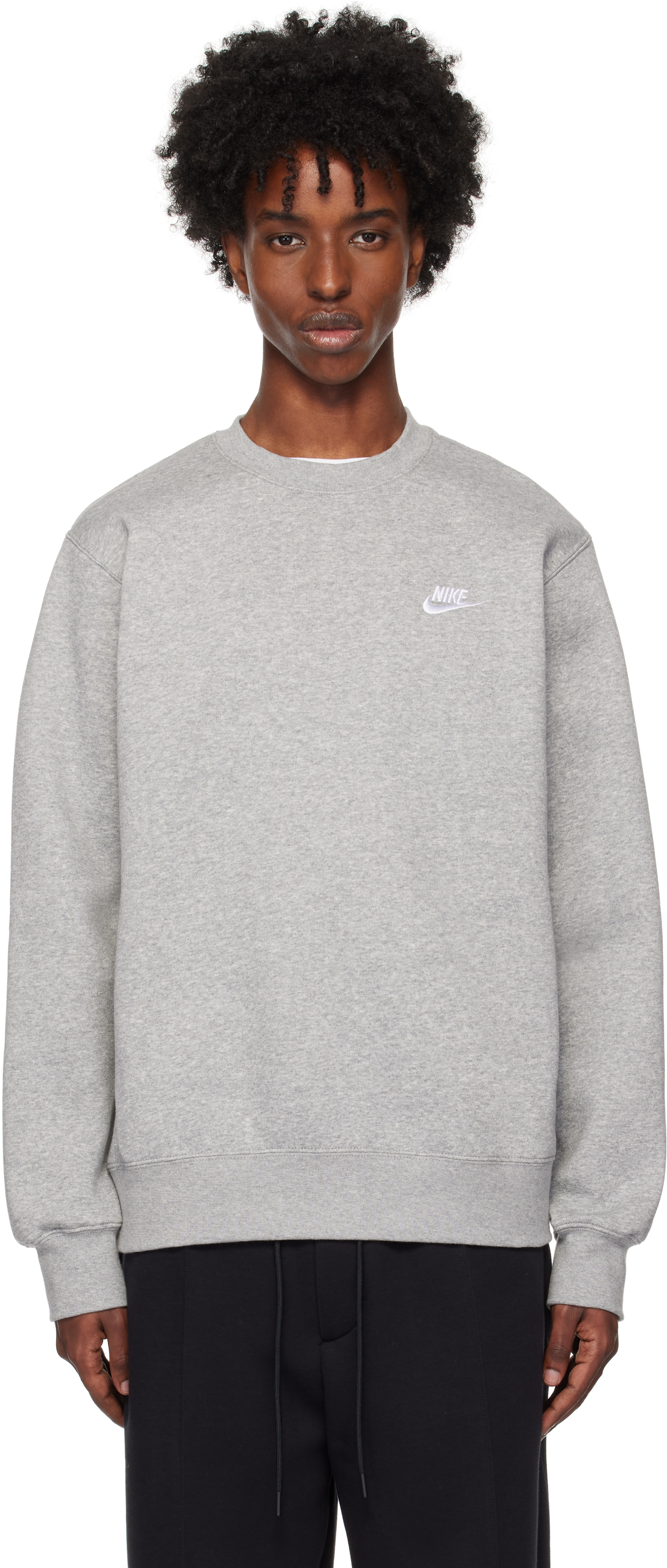 Gray Sportswear Club Fleece Sweatshirt