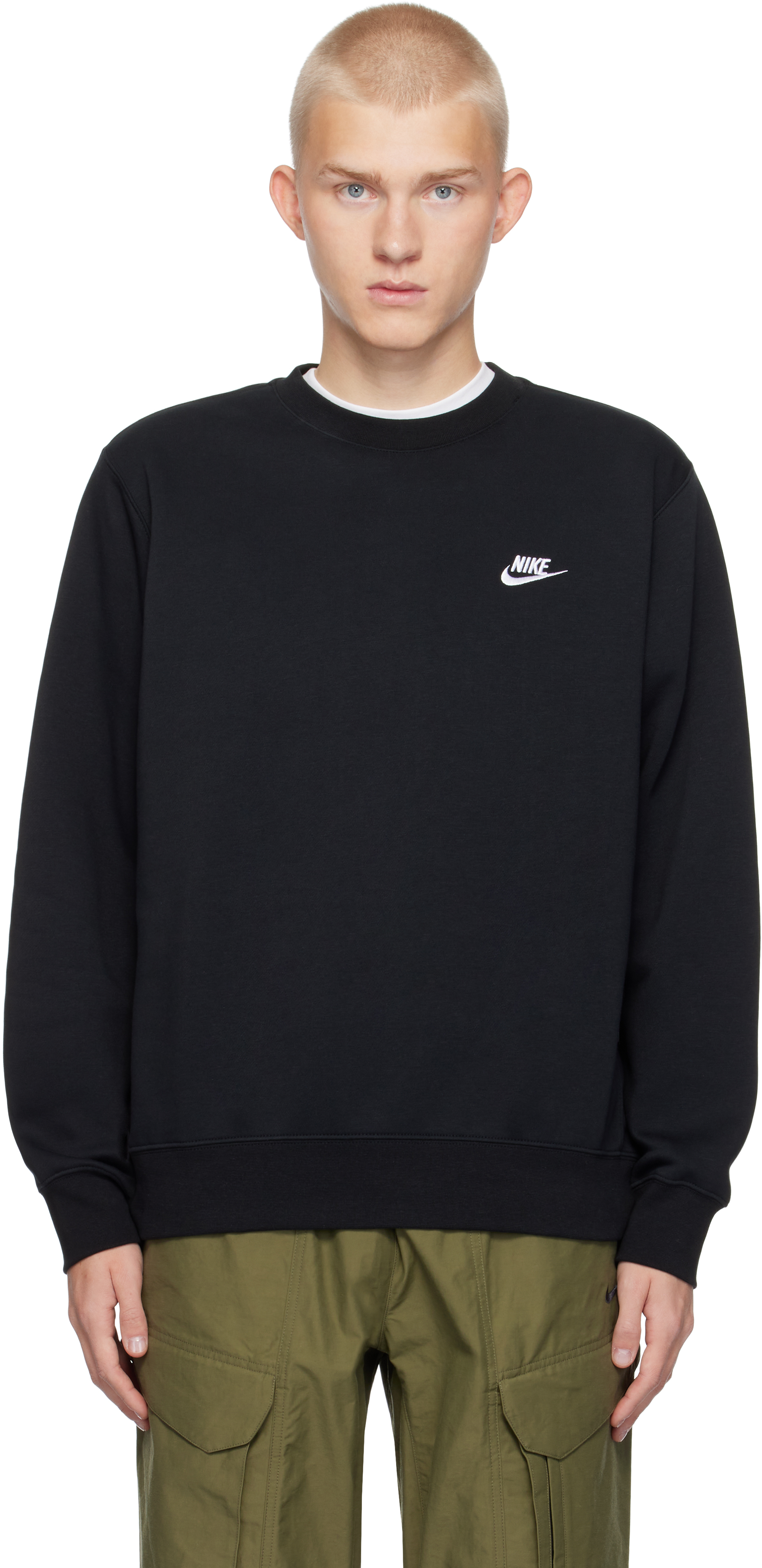 Black Sportswear Club Fleece Sweatshirt