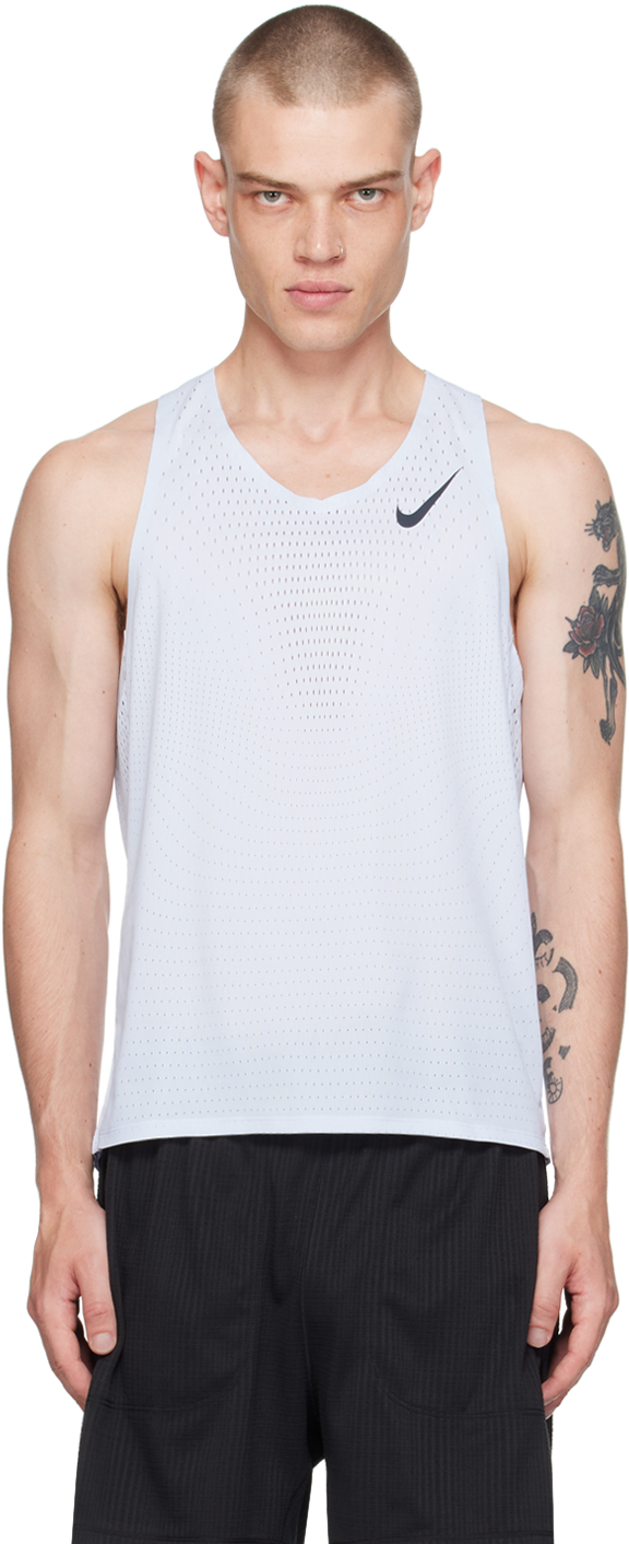 Nike Men s AeroSwift Dri FIT ADV Running Singlet Grey Large