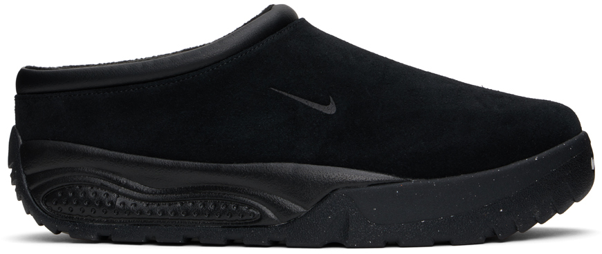 Nike Acg Rufus Leather-trimmed Suede Slip-on Sneakers In Black/black-summit W