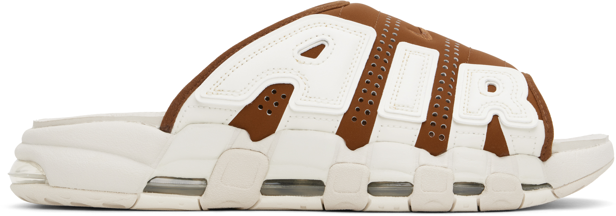 Tan & Off-White Air More Uptempo Pool Slides