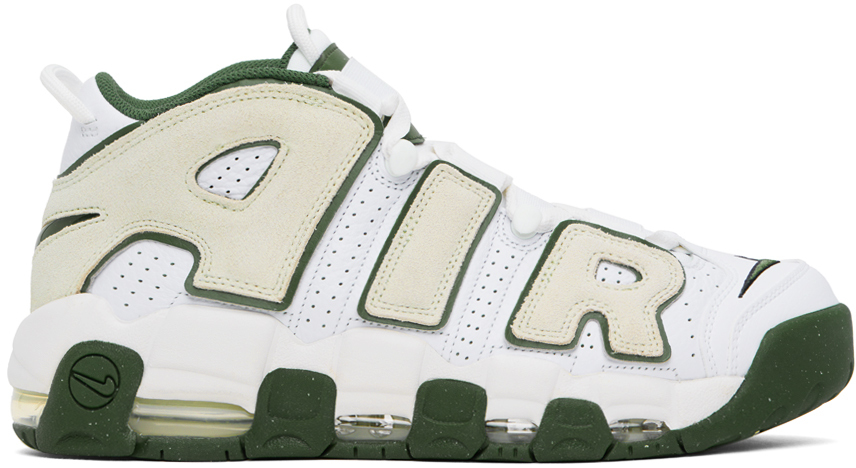 White & Beige Air More Uptempo '96 Sneakers